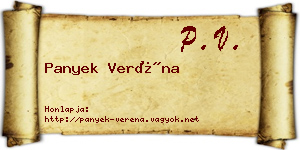 Panyek Veréna névjegykártya